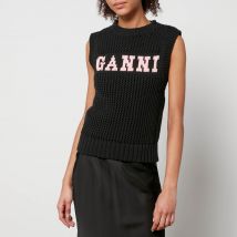 Ganni Logo-Jacquard Cotton-Blend Vest - L