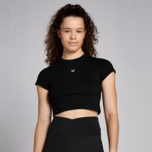 T-shirt court moulant à manches courtes MP Basics pour femmes – Noir - S