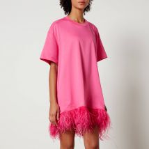 Marques Almeida Ostrich Feather Hem Cotton-Jersey T-Shirt - XS