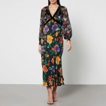 Rixo Ayla Floral-Print Chiffon Midi Dress - UK 6