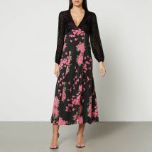 Rixo Melanie Devoré-Velvet and Silk-Satin Maxi Dress - UK 12