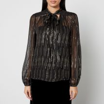 Rixo Moss Satin-Jacquard Lurex Blouse - UK 8