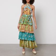 Alemais Dreamer Floral-Print Linen Halterneck Dress - UK 8