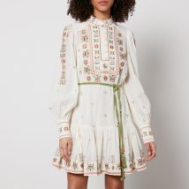 Alemais Lovella Embroidered Cotton Mini Dress - UK 8