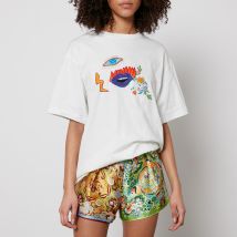 Alemais Meagan Embroidered Cotton-Jersey T-Shirt - L