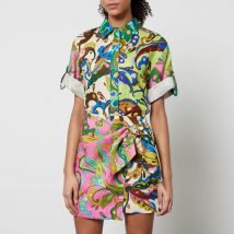 Alemais Yvette Floral-Print Linen Shirt - UK 14