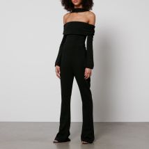 De La Vali Albie Off-Shoulder Halterneck Crepe Jumpsuit - UK 6