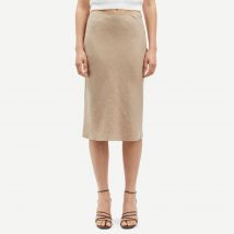 Samsøe Samsøe Saagneta Linen Bias-Cut Skirt - L