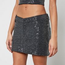 Rotate Birger Christensen Sequinned Denim Mini Skirt - DK 36/UK 10