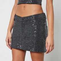 Rotate Birger Christensen Sequinned Denim Mini Skirt - DK 32/UK 6