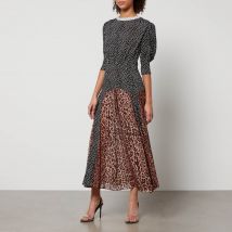 Rixo Meg Leopard-Print and Polka-Dot Chiffon Maxi Dress - S/UK 10