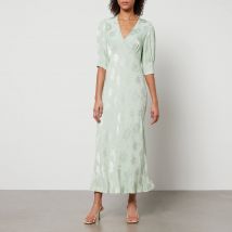 Rixo Zadie Floral-Jacquard Satin Dress - M/UK 12
