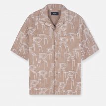 REPRESENT Logo-Embroidered Cotton-Poplin Overshirt - S