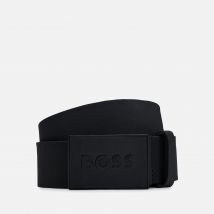 BOSS Black Icon Plaque Textured Leather Belt - 100cm