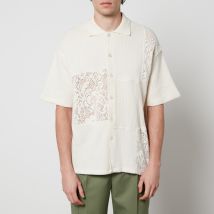 Drôle De Monsieur La Chemise Patchwork Crocheted Cotton Shirt - XL