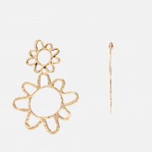 Cult Gaia Morgan Flower Gold-Tone Hoop Earrings