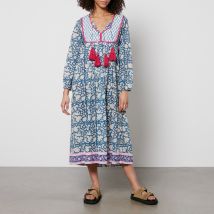 SZ Blockprints Kitty Floral-Print Cotton-Poplin Dress - M