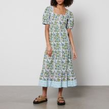 SZ Blockprints Divya Floral-Print Cotton-Poplin Dress - XS