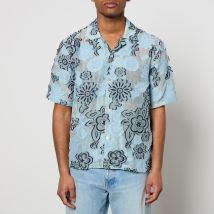 Sunflower Cayo Floral Appliqué Cotton-Gauze Shirt - XL