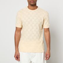 Sunflower Gym Checked Linen-Blend Jacquard T-Shirt - L