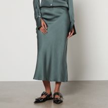 Anine Bing Bar Silk-Satin Midi Skirt - S