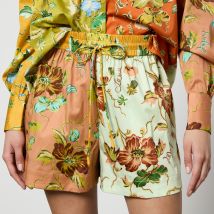 Alemais Hotel Lamu Spliced Floral-Print Organic Cotton Shorts - UK 12