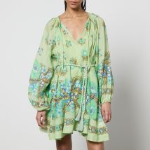 Alemais Velma Floral-Print Ramie Mini Dress - UK 12