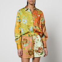 Alemais Hotel Lamu Spliced Floral-Print Organic Cotton Shirt - UK 10