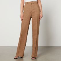 Max Mara Studio Alcano Linen Straight-Leg Trousers - UK 10