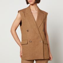 Max Mara Studio Eliche Flax Linen Sleeveless Blazer - UK 10