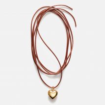 Anni Lu Heart On A String 24-Karat Gold-Plated Necklace