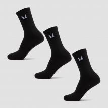 MP Unisex Crew Socks (3 Pack) - Black - UK 2-5
