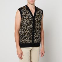 Fred Perry Leopard Cotton-Blend Jacquard Vest - L