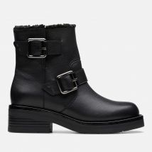 Clarks Women's Rebelle Buckle Leather Biker Boots - UK 4