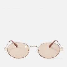 Le Specs Poseidon Deux Oval-Frame Gold-Tone Sunglasses