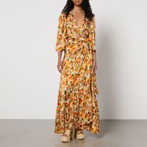 Stella Nova Floral-Print Puckered Silk Wrap Dress - DK 36/UK 10