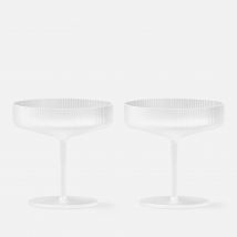 Ferm Living Ripple Champagne Saucers - Set of 2 - Frosted