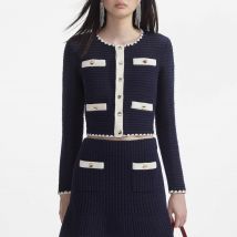 Self-Portrait Crocheted Cardigan - L