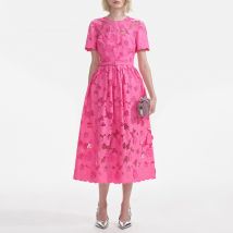 Self-Portrait Cotton-Blend Lace Midi Dress - UK 6