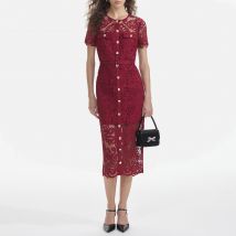 Self-Portrait Guipure Lace Midi Dress - UK 6