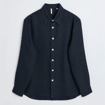 Sunflower Studio Floral Appliquéd Mesh Shirt - S