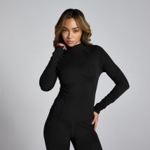 Haut transparent à col cheminée MP Lifestyle pour femmes – Noir - XS