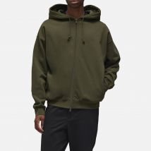 Y-3 Tonal Logo Cotton-Blend Terry Zipped Hoodie - L