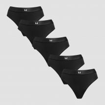 MP Women's Mid Rise Thong (5 Pack) - Black - S