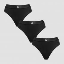 MP Women's Mid Rise Bikini Brief (3 Pack) - Black - M
