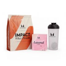 Coffret Impact Whey Protein + barre protéinée à 6 couches - Vanilla - Cookies & Cream