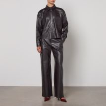 MAX&Co. Glossy Jersey Faux Leather Trousers - XL