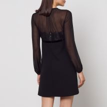 Max Mara Studio Jader Semi-Sheer Silk Crepe Dress - UK 10