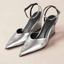 ALOHAS Women's Polly Shimmer Leather Heeled Court Shoes - UK 5