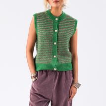 Lollys Laundry Nynne Intarsia-Knit Vest - XL